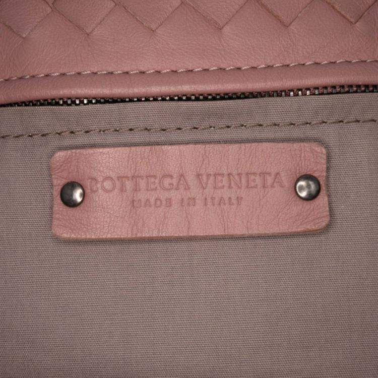 Pre Owned Bottega Veneta Pink Large Nappa Intrecciato Capri Tote
