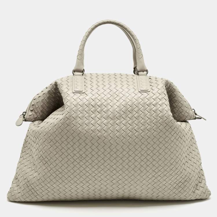 Pre Owned Bottega Veneta Beige Intrecciato Leather Maxi Convertible Tote