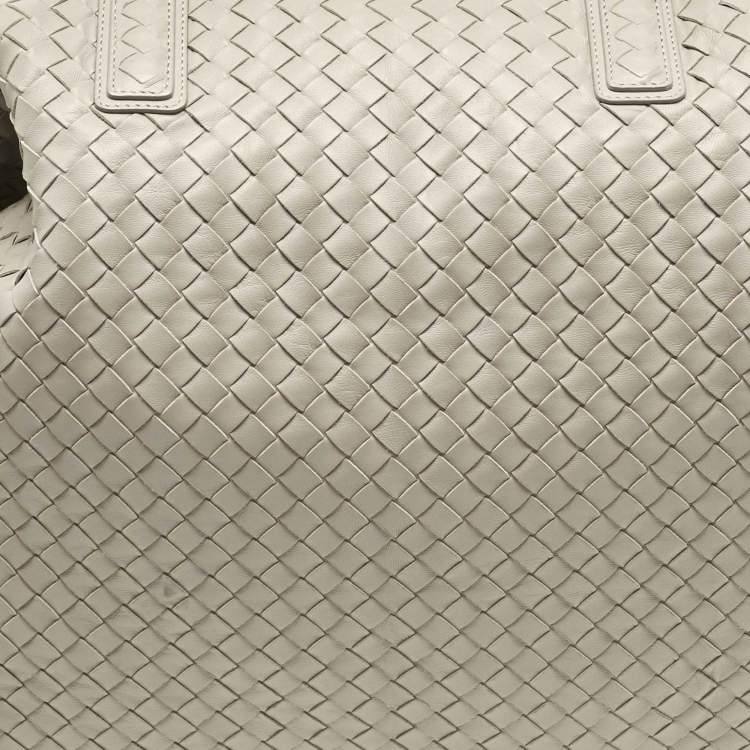 Pre Owned Bottega Veneta Beige Intrecciato Leather Maxi Convertible Tote