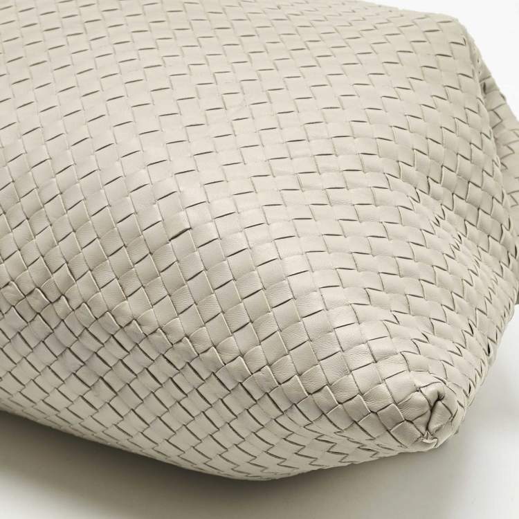 Pre Owned Bottega Veneta Beige Intrecciato Leather Maxi Convertible Tote