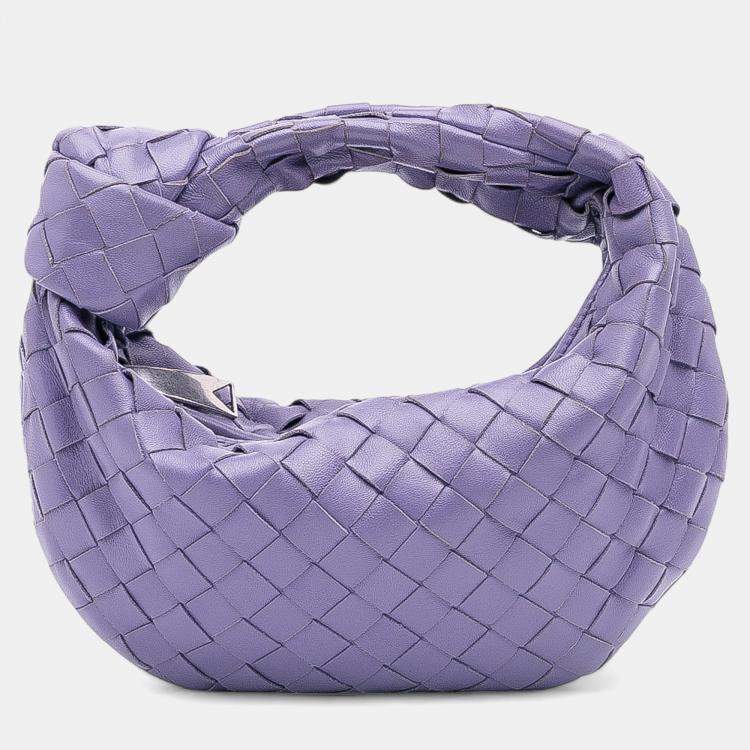 Pre Owned Bottega Veneta Purple Mini Nappa Intrecciato Jodie