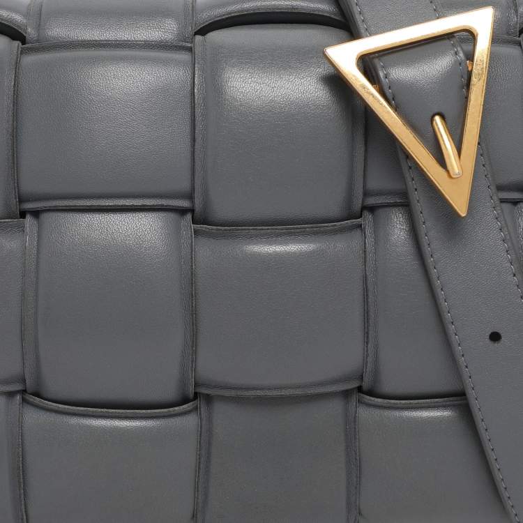 Pre Owned Bottega Veneta Grey Padded Leather Cassette Shoulder Bag