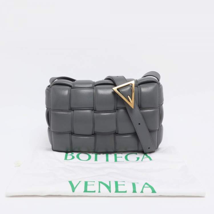 Pre Owned Bottega Veneta Grey Padded Leather Cassette Shoulder Bag