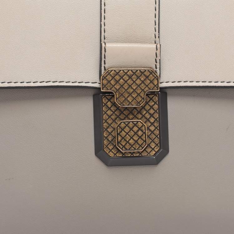 Pre Owned Bottega Veneta Tricolor Leather Small Piazza Bag