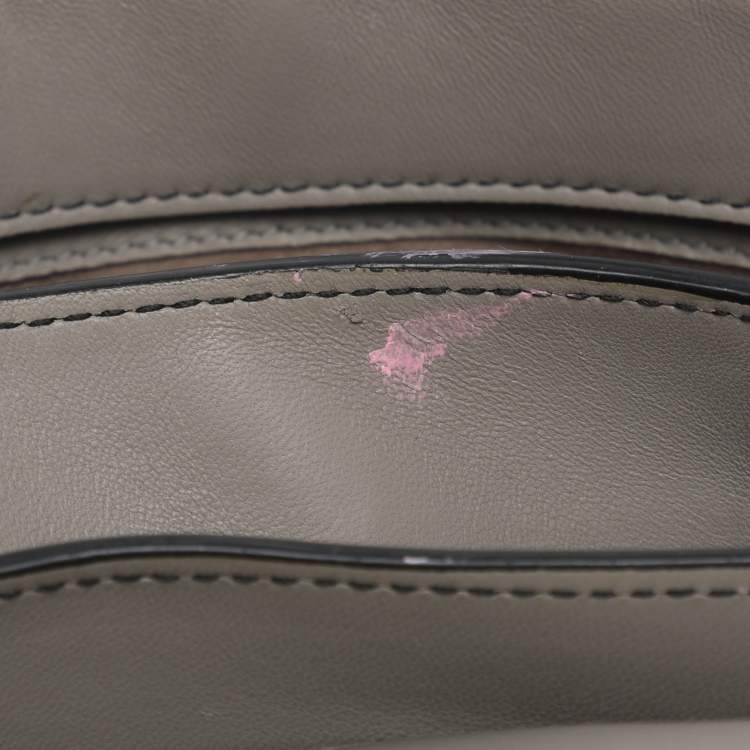 Pre Owned Bottega Veneta Tricolor Leather Small Piazza Bag