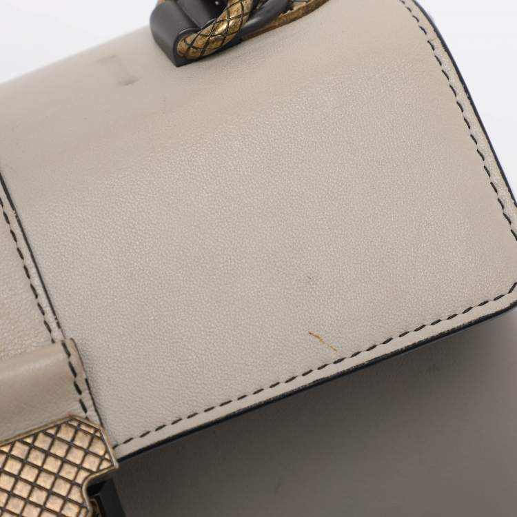 Pre Owned Bottega Veneta Tricolor Leather Small Piazza Bag