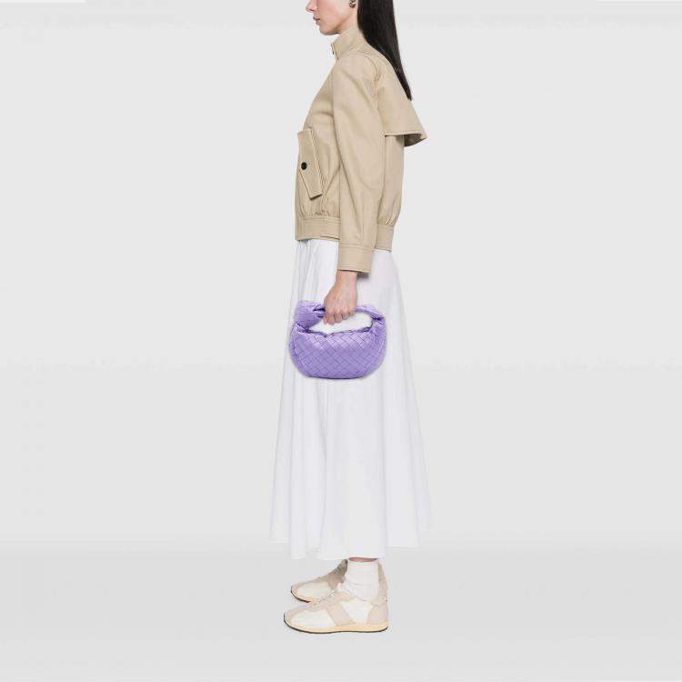Pre Owned Bottega Veneta Purple Mini Nappa Intrecciato Jodie