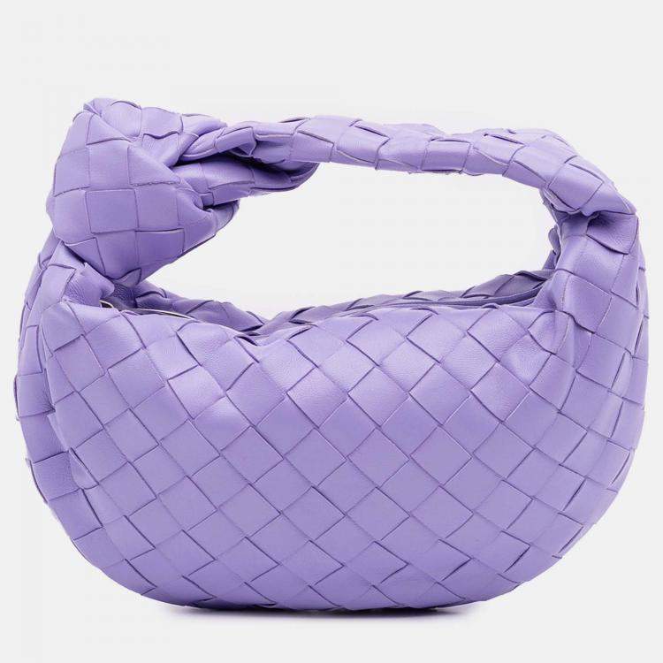 Pre Owned Bottega Veneta Purple Mini Nappa Intrecciato Jodie
