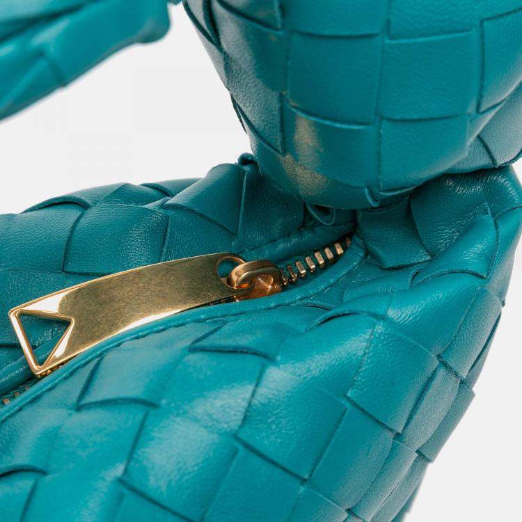 Pre Owned Bottega Veneta Blue Mini Nappa Intrecciato Jodie