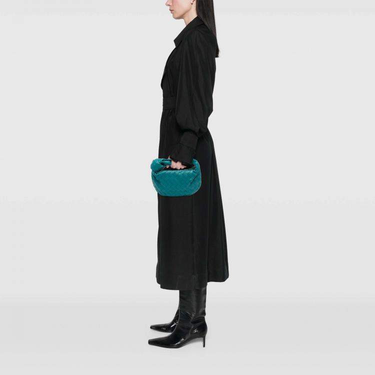 Pre Owned Bottega Veneta Blue Mini Nappa Intrecciato Jodie