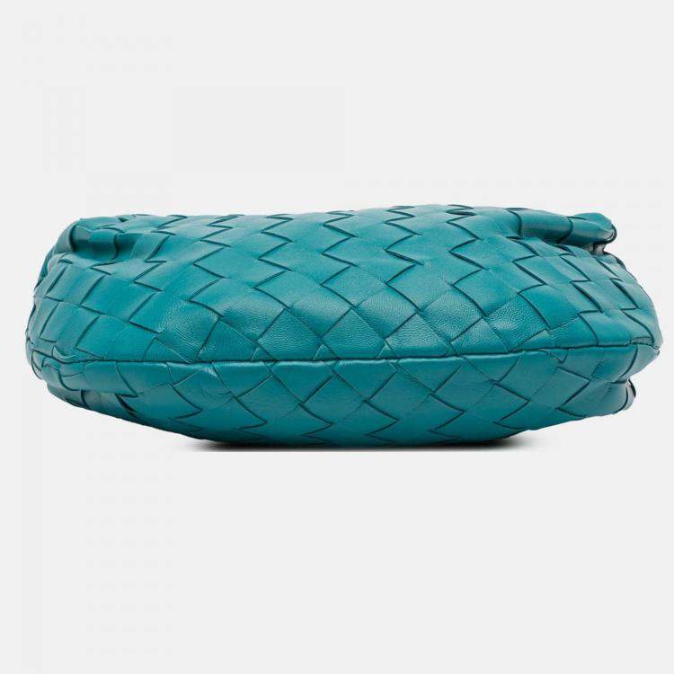 Pre Owned Bottega Veneta Blue Mini Nappa Intrecciato Jodie