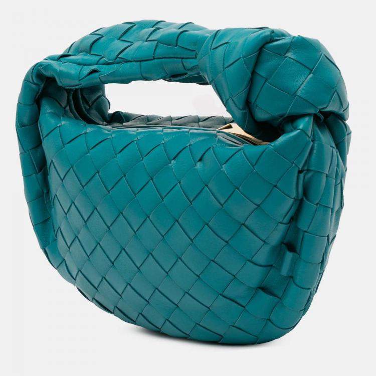 Pre Owned Bottega Veneta Blue Mini Nappa Intrecciato Jodie