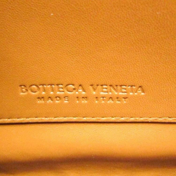 Pre Owned Bottega Veneta Mount Orange Leather Shoulder Bag