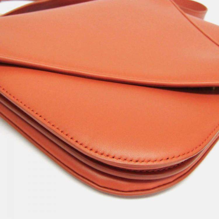 Pre Owned Bottega Veneta Mount Orange Leather Shoulder Bag