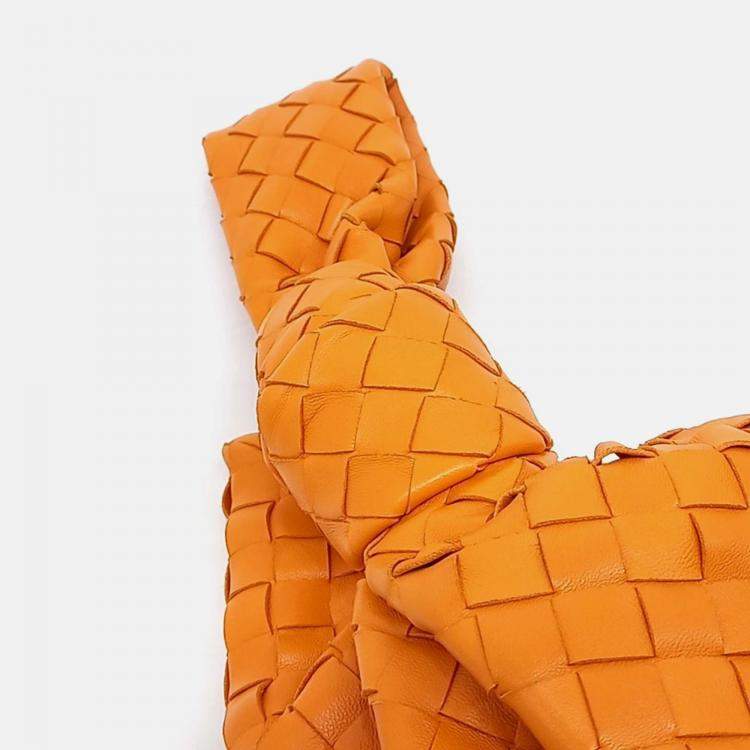 Pre Owned Bottega Veneta Orange Leather BV Twist