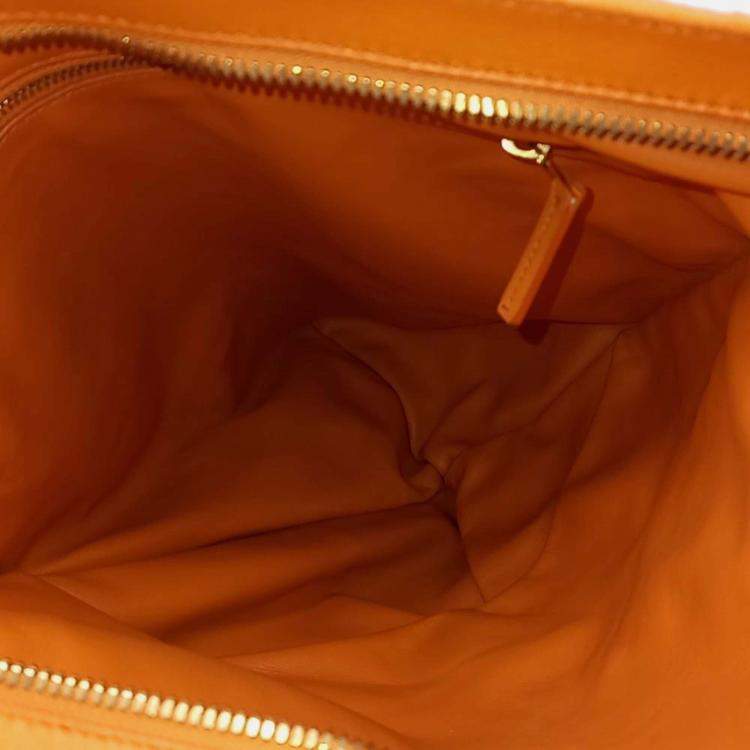 Pre Owned Bottega Veneta Orange Leather BV Twist