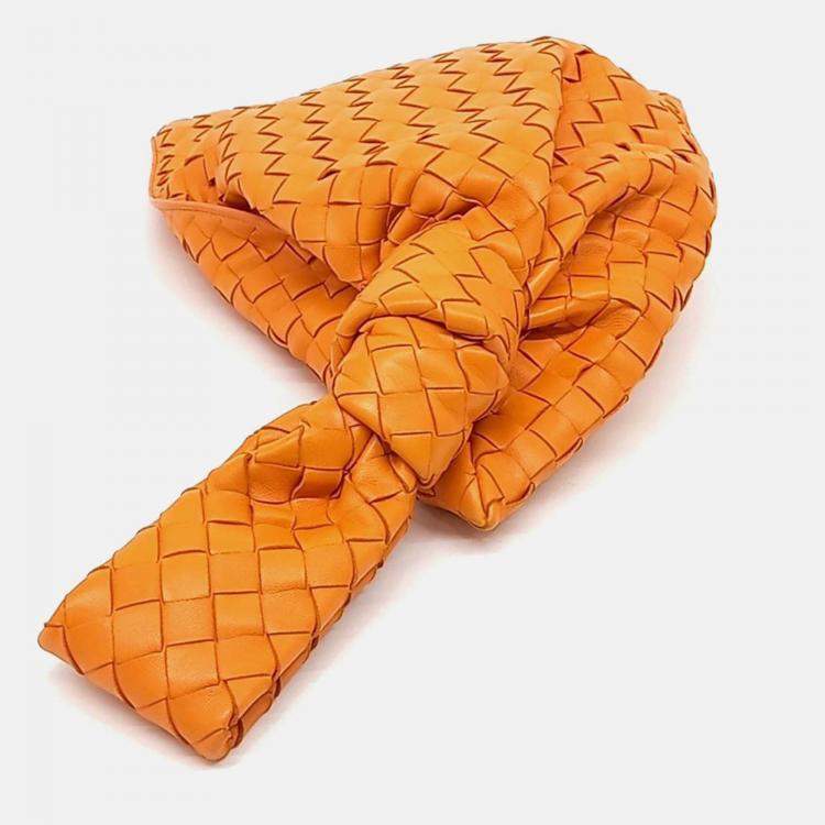 Pre Owned Bottega Veneta Orange Leather BV Twist