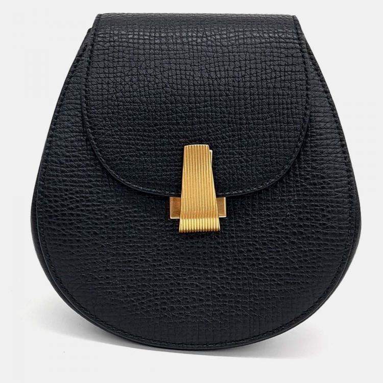 Pre Owned Bottega Veneta Black Leather Palmellato Belt Bag
