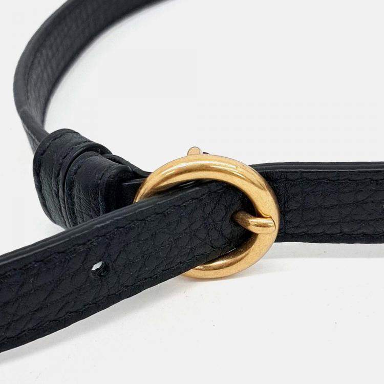 Pre Owned Bottega Veneta Black Leather Palmellato Belt Bag