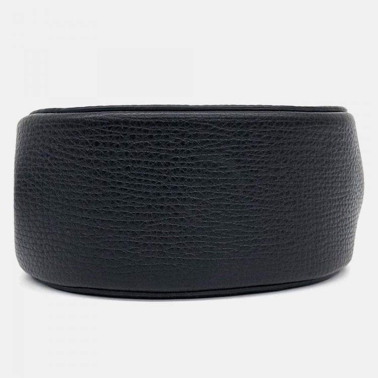Pre Owned Bottega Veneta Black Leather Palmellato Belt Bag