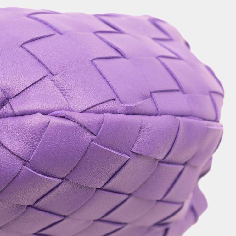 Pre Owned Bottega Veneta Purple Mini Nappa Intrecciato Jodie