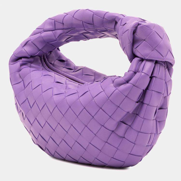 Pre Owned Bottega Veneta Purple Mini Nappa Intrecciato Jodie