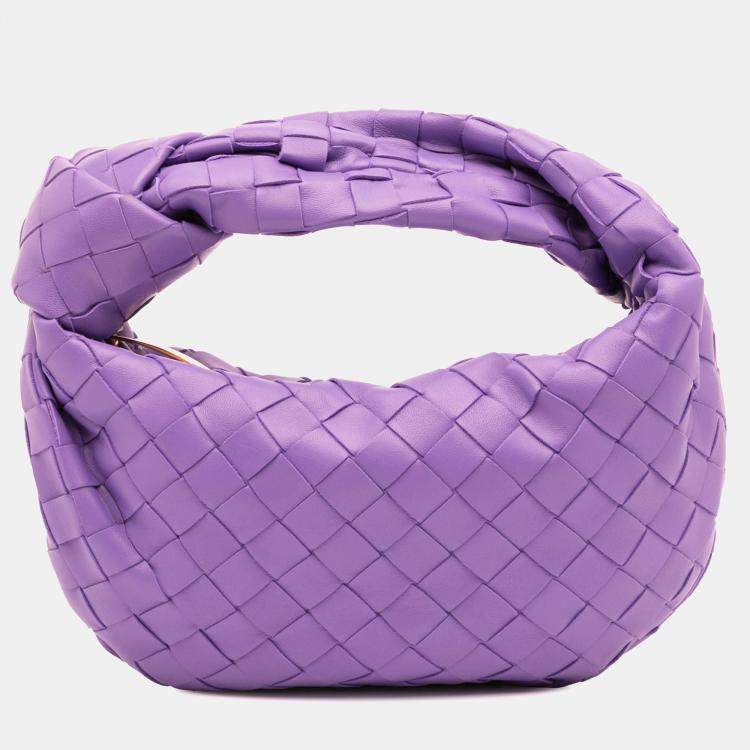 Pre Owned Bottega Veneta Purple Mini Nappa Intrecciato Jodie