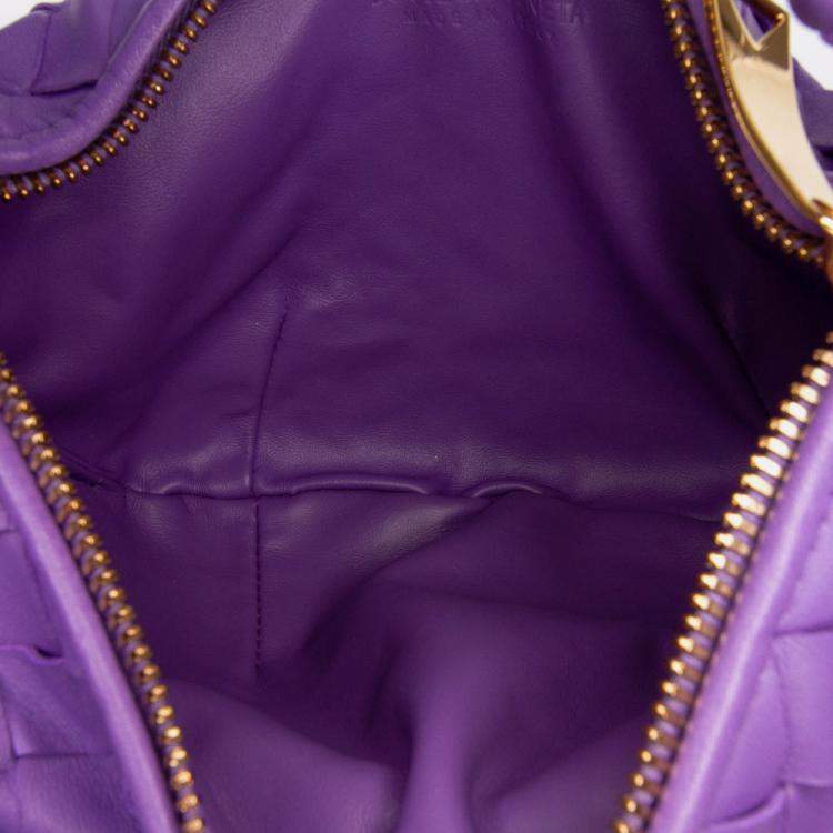 Pre Owned Bottega Veneta Purple Mini Nappa Intrecciato Jodie