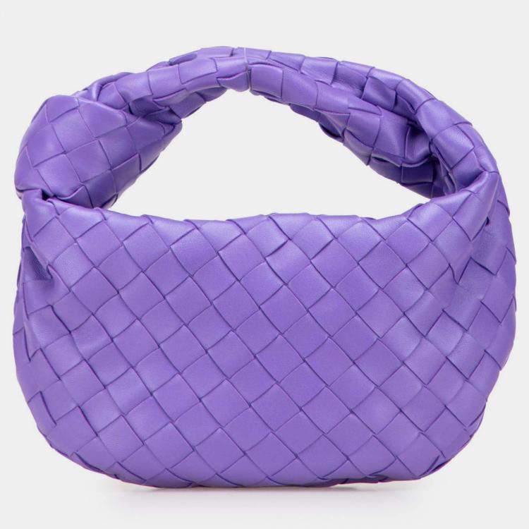 Pre Owned Bottega Veneta Purple Mini Nappa Intrecciato Jodie