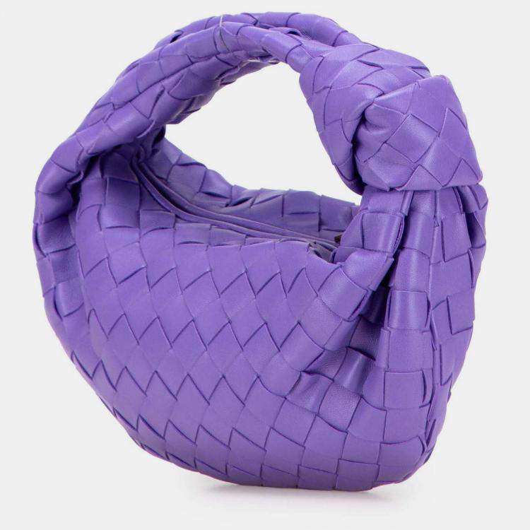 Pre Owned Bottega Veneta Purple Mini Nappa Intrecciato Jodie