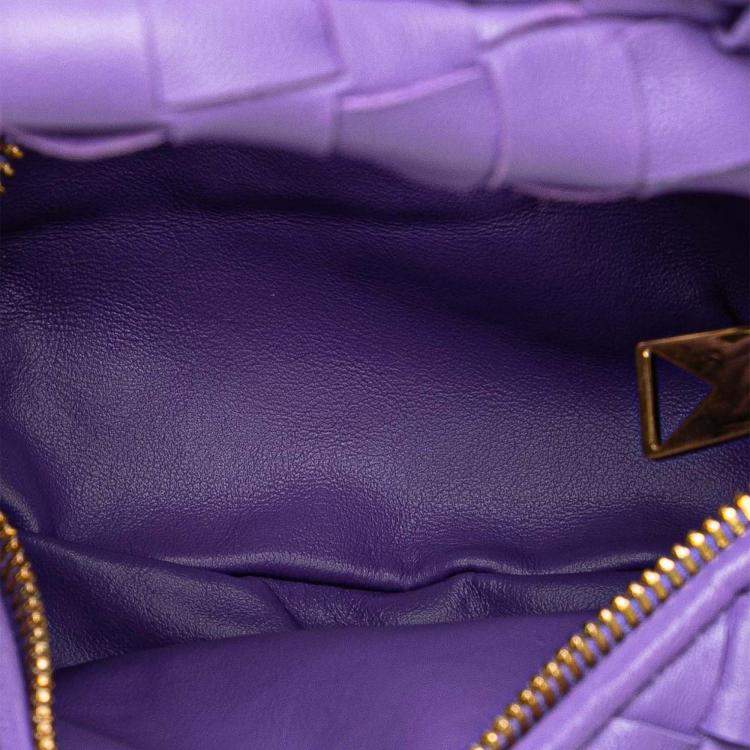 Pre Owned Bottega Veneta Purple Mini Nappa Intrecciato Jodie