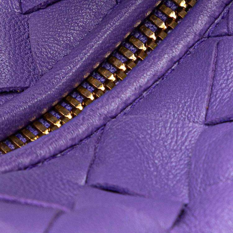 Pre Owned Bottega Veneta Purple Mini Nappa Intrecciato Jodie