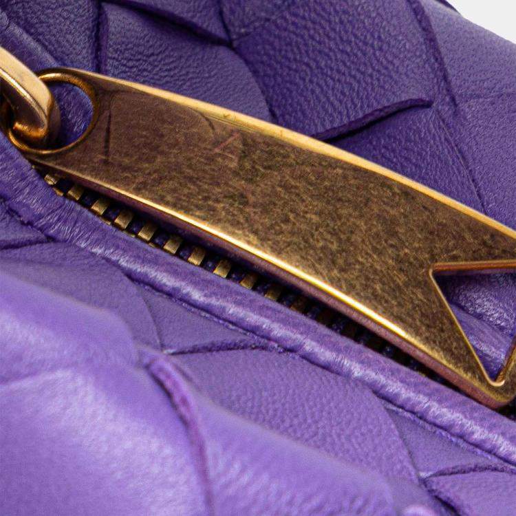 Pre Owned Bottega Veneta Purple Mini Nappa Intrecciato Jodie