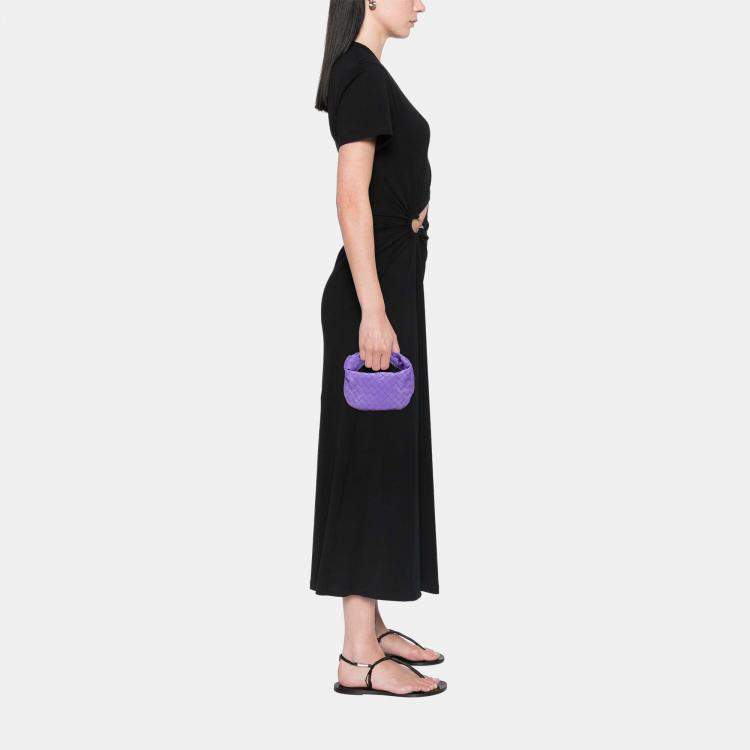 Pre Owned Bottega Veneta Purple Mini Nappa Intrecciato Jodie