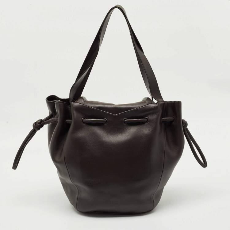 Pre Owned Bottega Veneta Cacao Leather Large Beak Tote