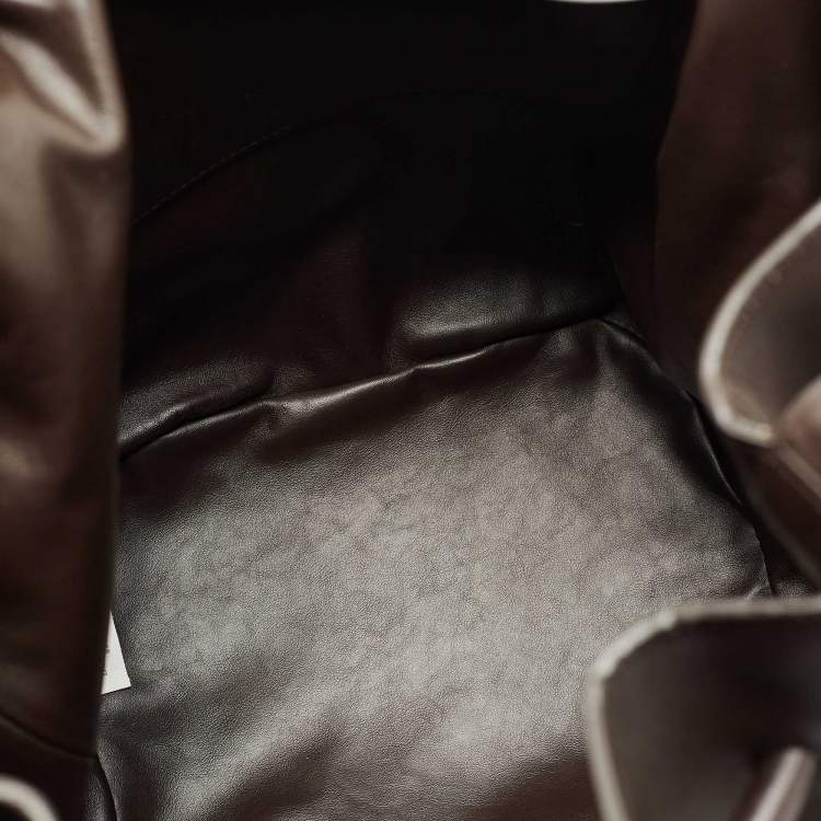 Pre Owned Bottega Veneta Cacao Leather Large Beak Tote