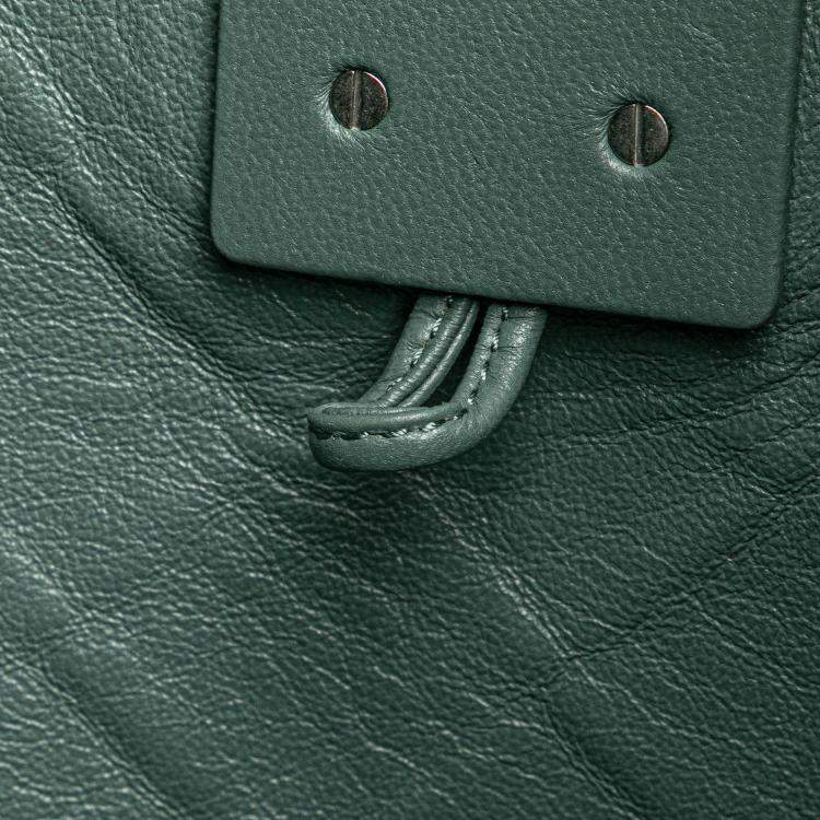 Pre Owned Bottega Veneta Grey Lambskin Maxi Intrecciato Tote