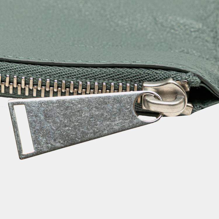 Pre Owned Bottega Veneta Grey Lambskin Maxi Intrecciato Tote