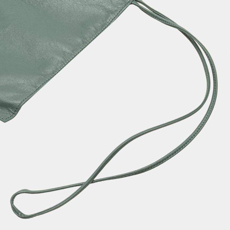 Pre Owned Bottega Veneta Grey Lambskin Maxi Intrecciato Tote