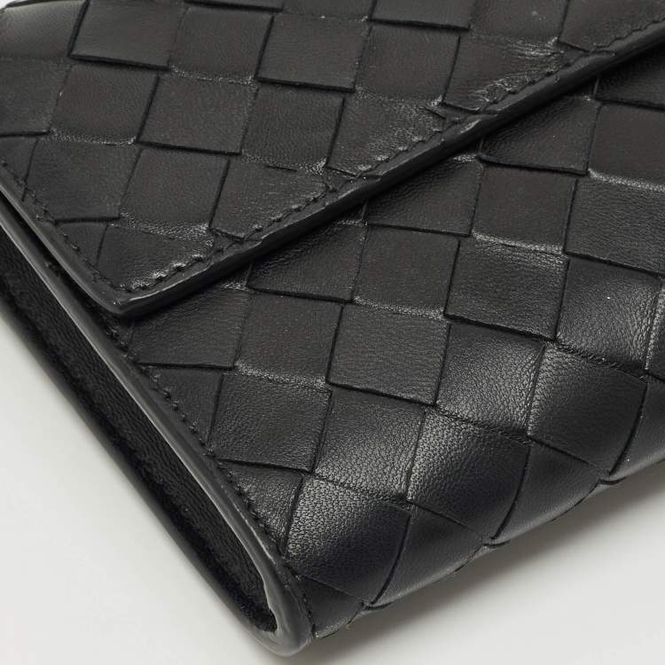 Pre Owned Bottega Veneta Black Intrecciato Leather Medium Andiamo Clutch
