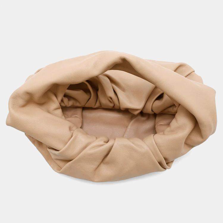 Pre Owned Bottega Veneta The Shoulderpouch Beige Leather Shoulder Bag