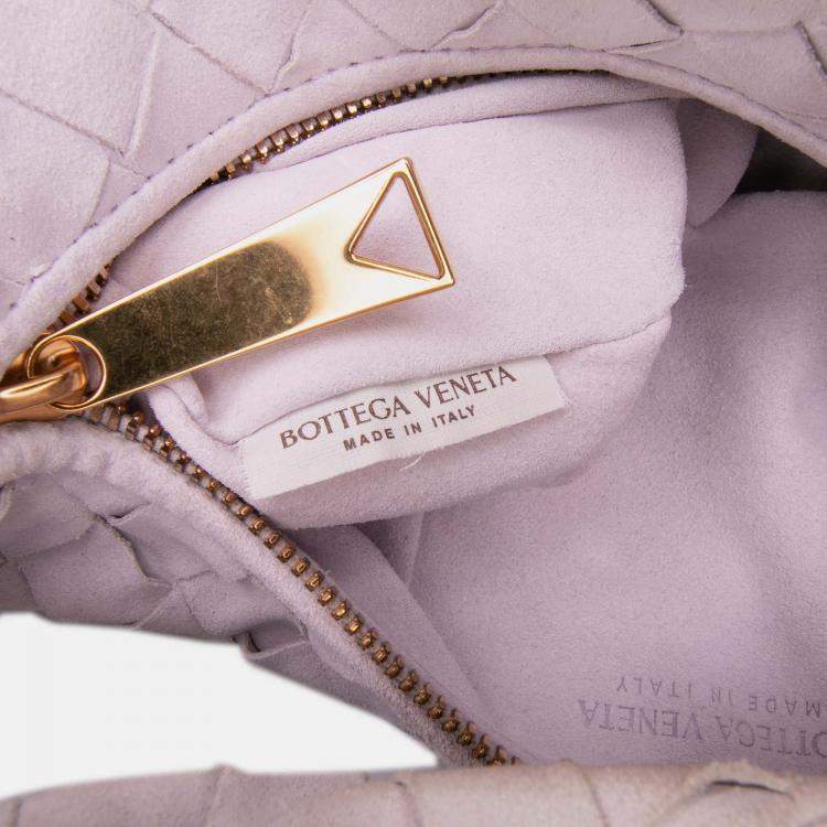 Pre Owned Bottega Veneta Purple Mini Suede Intrecciato Jodie