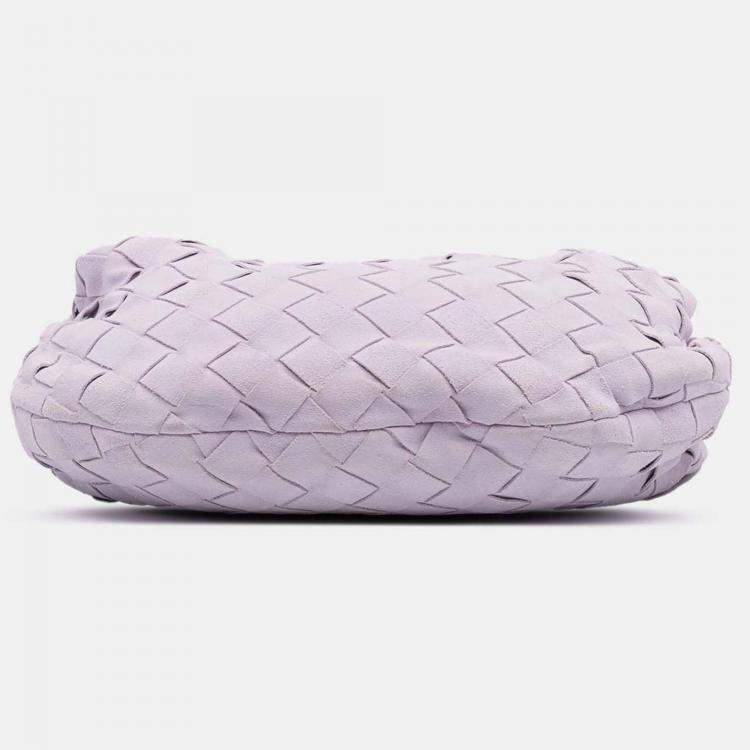 Pre Owned Bottega Veneta Purple Mini Suede Intrecciato Jodie