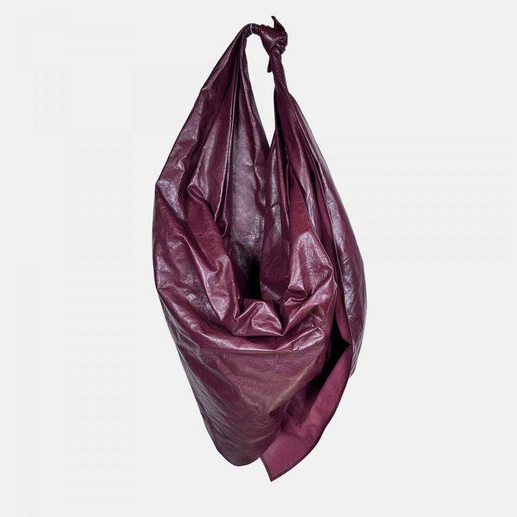 Pre Owned Bottega Veneta Foulard Burgundy Bag