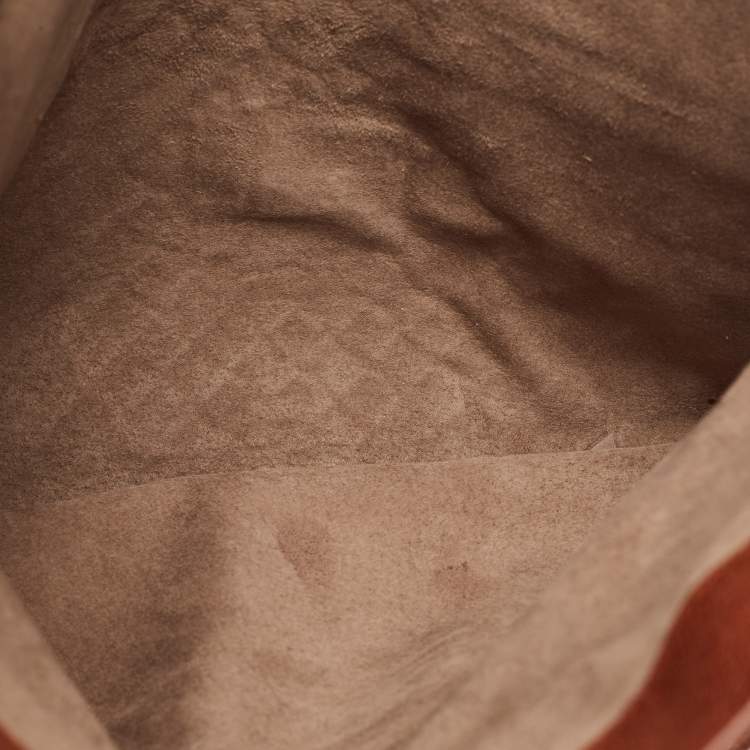 Pre Owned Bottega Veneta Brown Intrecciato Leather Strap Clutch
