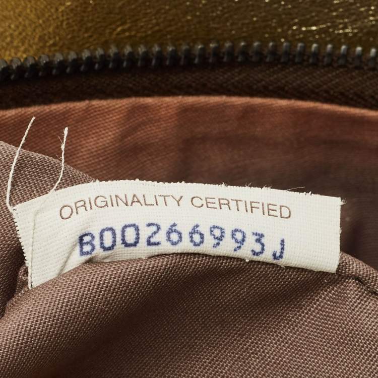Pre Owned Bottega Veneta Metallic Gold Leather Intrecciato Aquilone Fortune Cookie Hobo