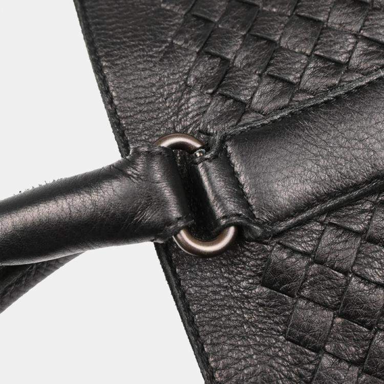 Pre Owned Bottega Veneta Black Intrecciato Tote Handbag
