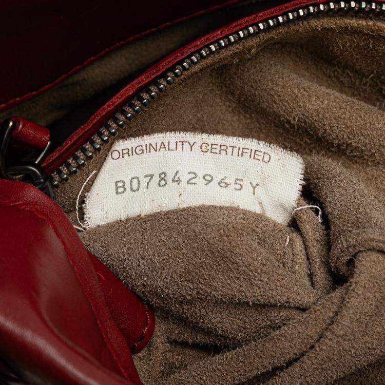 Pre Owned Bottega Veneta Red Mini Nappa Intrecciato Roma Satchel
