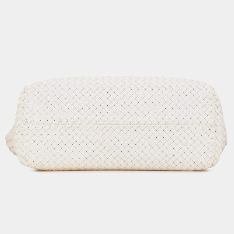Pre Owned Bottega Veneta Medium Lambskin Intreccio Cabat Tote