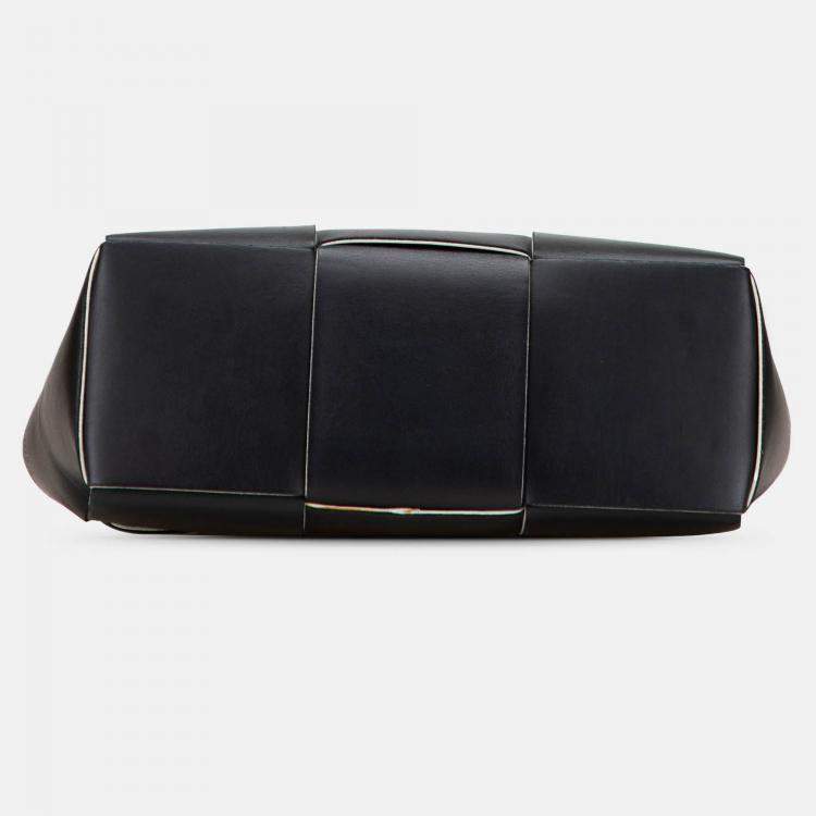Pre Owned Bottega Veneta Black Small Nappa Maxi Intrecciato Arco Tote